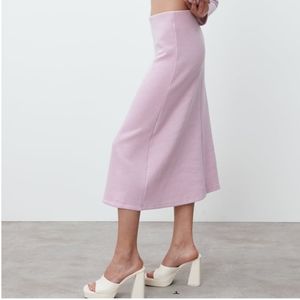 Soft A-line Midi Skirt Zara Mauve